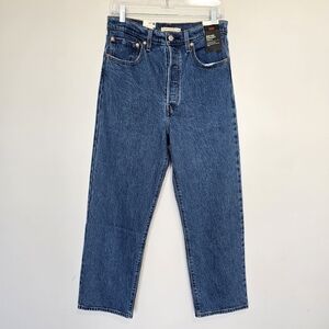 NWT Levi's Premium Ribcage Straight Ankle Jeans Size 30 Blue 90s